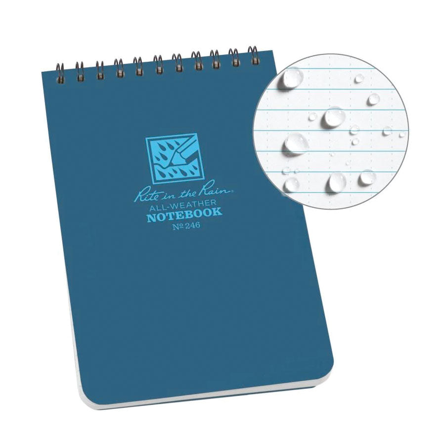 Rite in the Rain No246 Top Spiral 4x6 Notebook Universal Blue Pens, Notebooks and Stationery Rite in the Rain Tactical Gear Supplier Tactical Distributors Australia