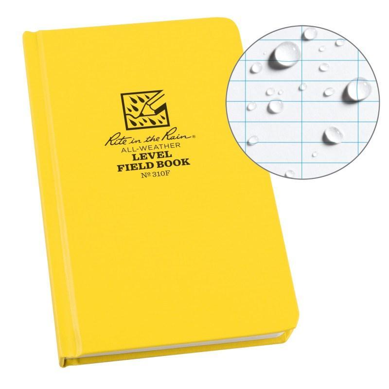 Rite in the Rain No310F Hard Cover Book Level Field Yellow Pens, Notebooks and Stationery Rite in the Rain Tactical Gear Supplier Tactical Distributors Australia