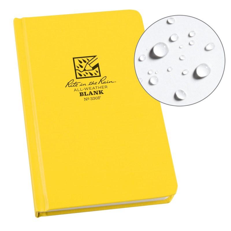 Rite in the Rain No330F Hard Cover Book Blank Yellow Pens, Notebooks and Stationery Rite in the Rain Tactical Gear Supplier Tactical Distributors Australia