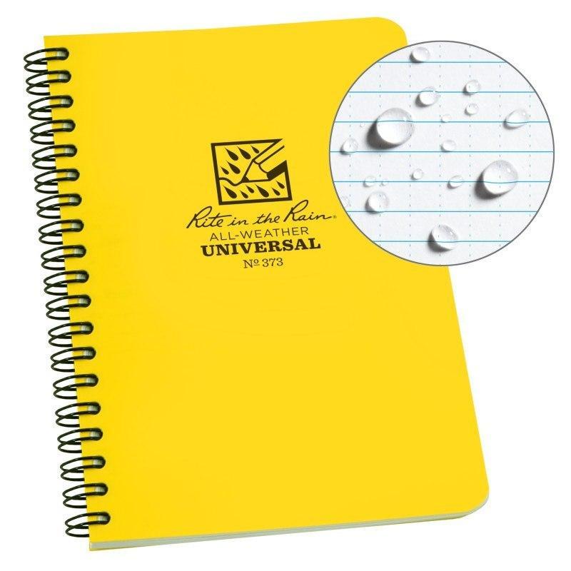 Rite in the Rain No373 Side Spiral Notebook Universal Yellow Pens, Notebooks and Stationery Rite in the Rain Tactical Gear Supplier Tactical Distributors Australia