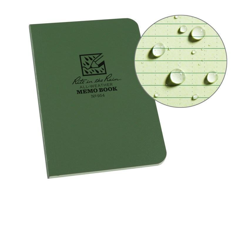 Rite in the Rain No954 Soft Cover Book Pocket Memo Green Pens, Notebooks and Stationery Rite in the Rain Tactical Gear Supplier Tactical Distributors Australia