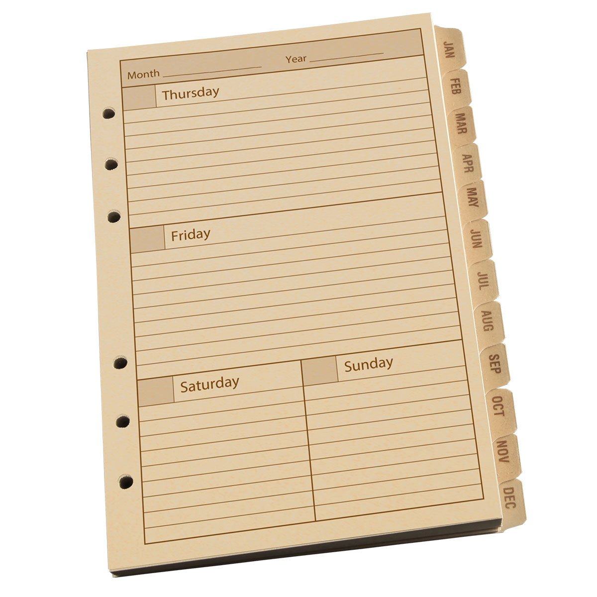 Rite in the Rain Standard Weekly Planner Refill 4.625&quot; x 7&quot; with 6 Hole Punch Tan 1 Year Pens, Notebooks and Stationery Rite in the Rain Tactical Gear Supplier Tactical Distributors Australia