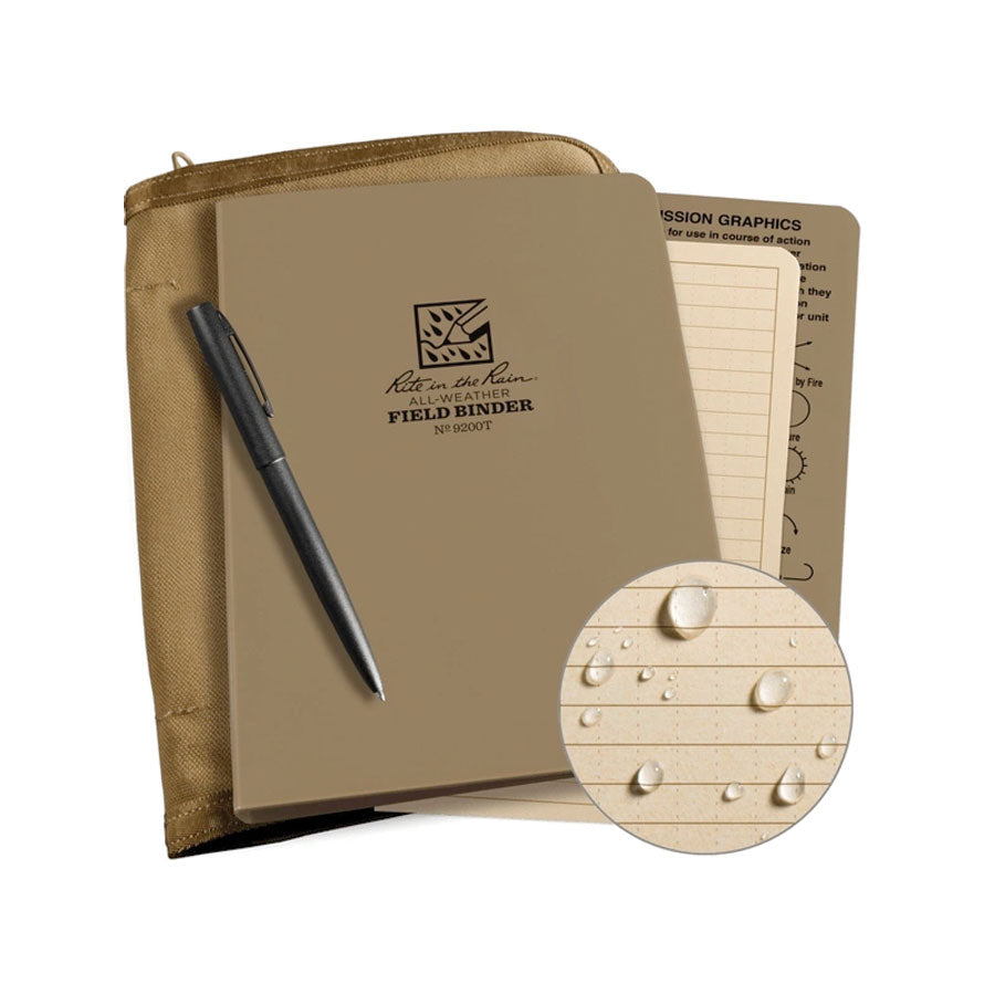 Rite in the Rain Tactical Ring Binder Kit Tan Pens, Notebooks and Stationery Rite in the Rain Tactical Gear Supplier Tactical Distributors Australia