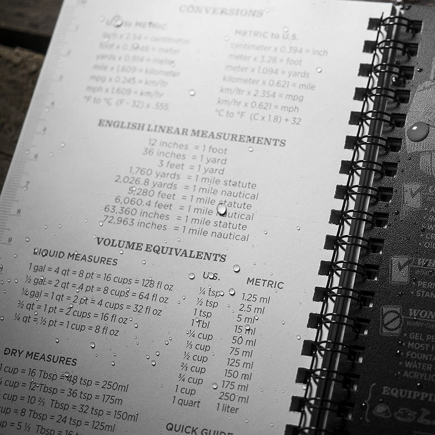 Rite in the Rain Weekly Planner Undated Black No.P52 Pens, Notebooks and Stationery Rite in the Rain Tactical Gear Supplier Tactical Distributors Australia