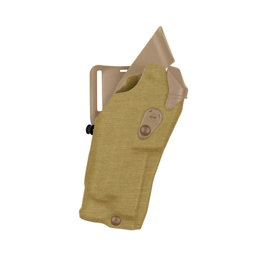 Safariland Model 6390RDS ALS Mid-Ride Level I Retention Duty Holster for Glock 34 MOS w/ Light Holsters Safariland Khaki Cordura Right Hand Tactical Gear Supplier Tactical Distributors Australia