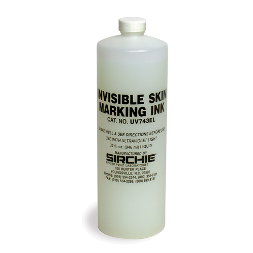 Sirchie Fluorescent Invisible Skin Marking Ink, 32oz. - Tactical Gear