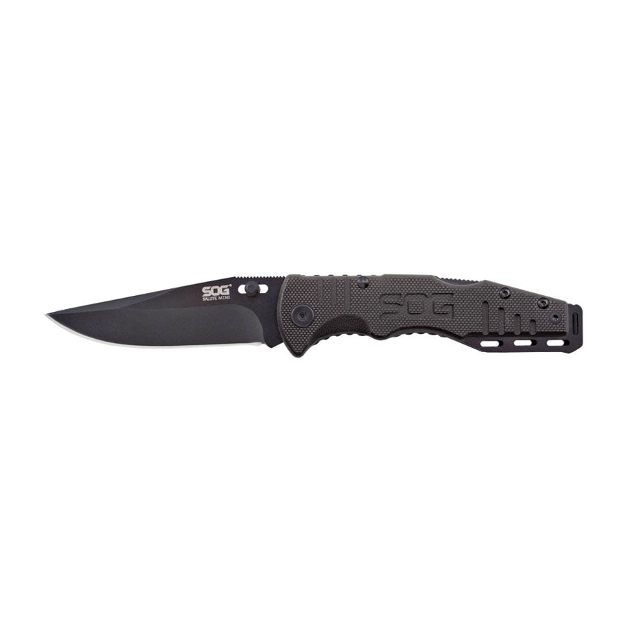 SOG Salute Mini Black Plain Edge Knife Knives SOG Knives Tactical Gear Supplier Tactical Distributors Australia