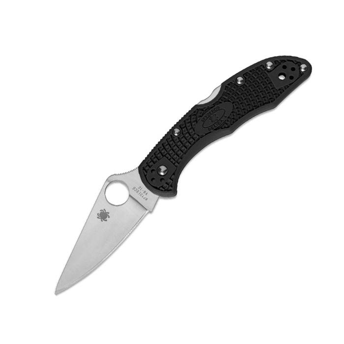 Spyderco Delica 4 Lightweight Black Plain Blade Folding Knife Knives Spyderco Tactical Gear Supplier Tactical Distributors Australia