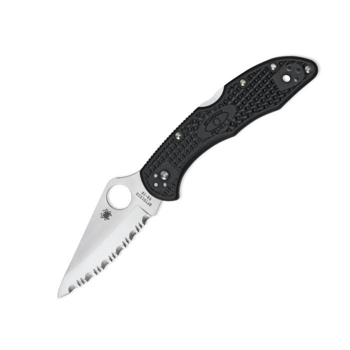 Spyderco Delica 4 Lightweight Black Serrated Blade Folding Knife Knives Spyderco Tactical Gear Supplier Tactical Distributors Australia