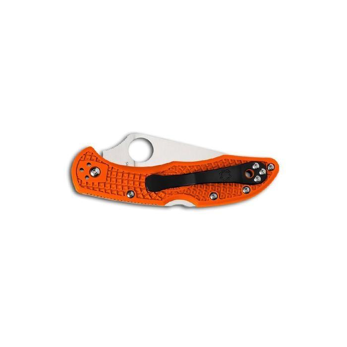 Spyderco Delica 4 Orange Flat Ground Plain Blade Folding Knife Knives Spyderco Tactical Gear Supplier Tactical Distributors Australia