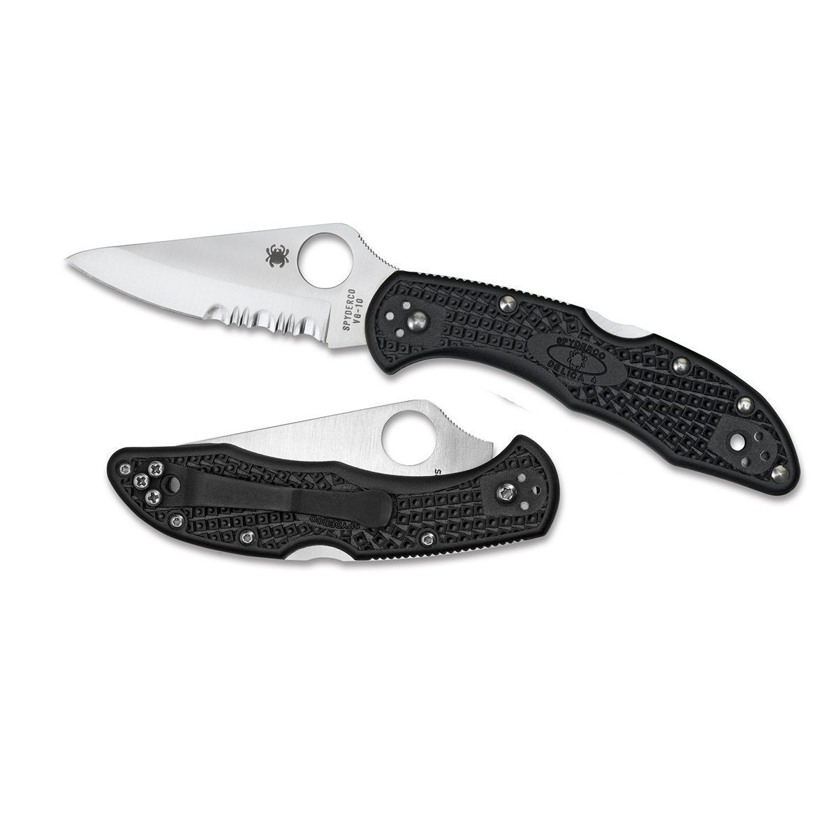 Spyderco Delica4 Lightweight Black - Combo Blade Knives Spyderco Tactical Gear Supplier Tactical Distributors Australia