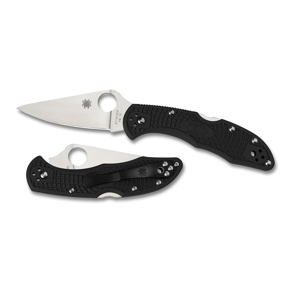 Spyderco Delica4 Lightweight Black Flat Ground - Plain Blade Knives Spyderco Tactical Gear Supplier Tactical Distributors Australia