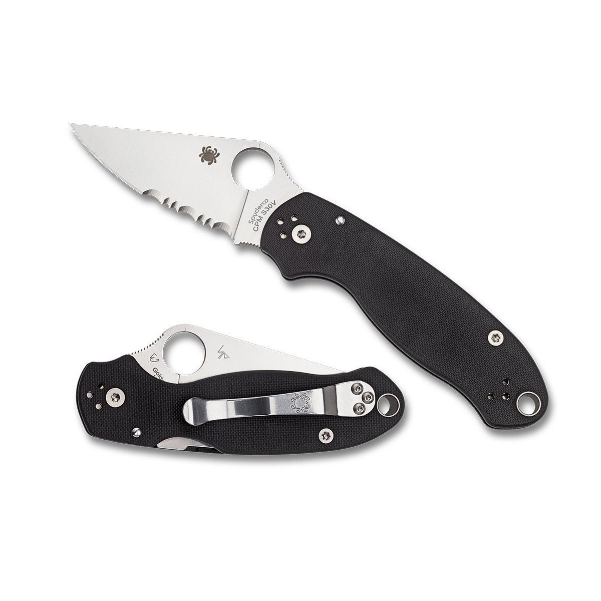 Spyderco Para 3 Black Handle / Combo Blade Knives Spyderco Tactical Gear Supplier Tactical Distributors Australia