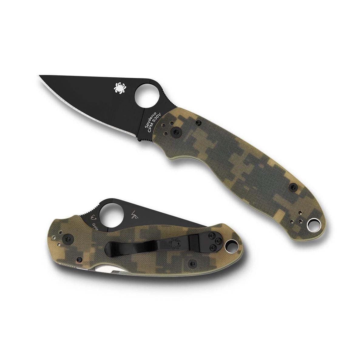 Spyderco Para 3 Camo Handle/Plain Black Blade Knives Spyderco Tactical Gear Supplier Tactical Distributors Australia