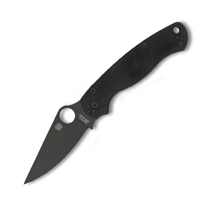 Spyderco Para Military 2 G-10 Black Blade Plain Edge Knives Spyderco Tactical Gear Supplier Tactical Distributors Australia