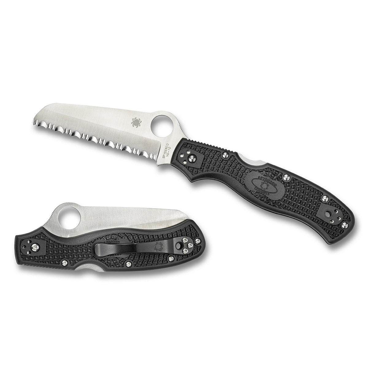 Spyderco RESCUE 3 93mm Lightweight Black - Serrated Knives Spyderco Tactical Gear Supplier Tactical Distributors Australia