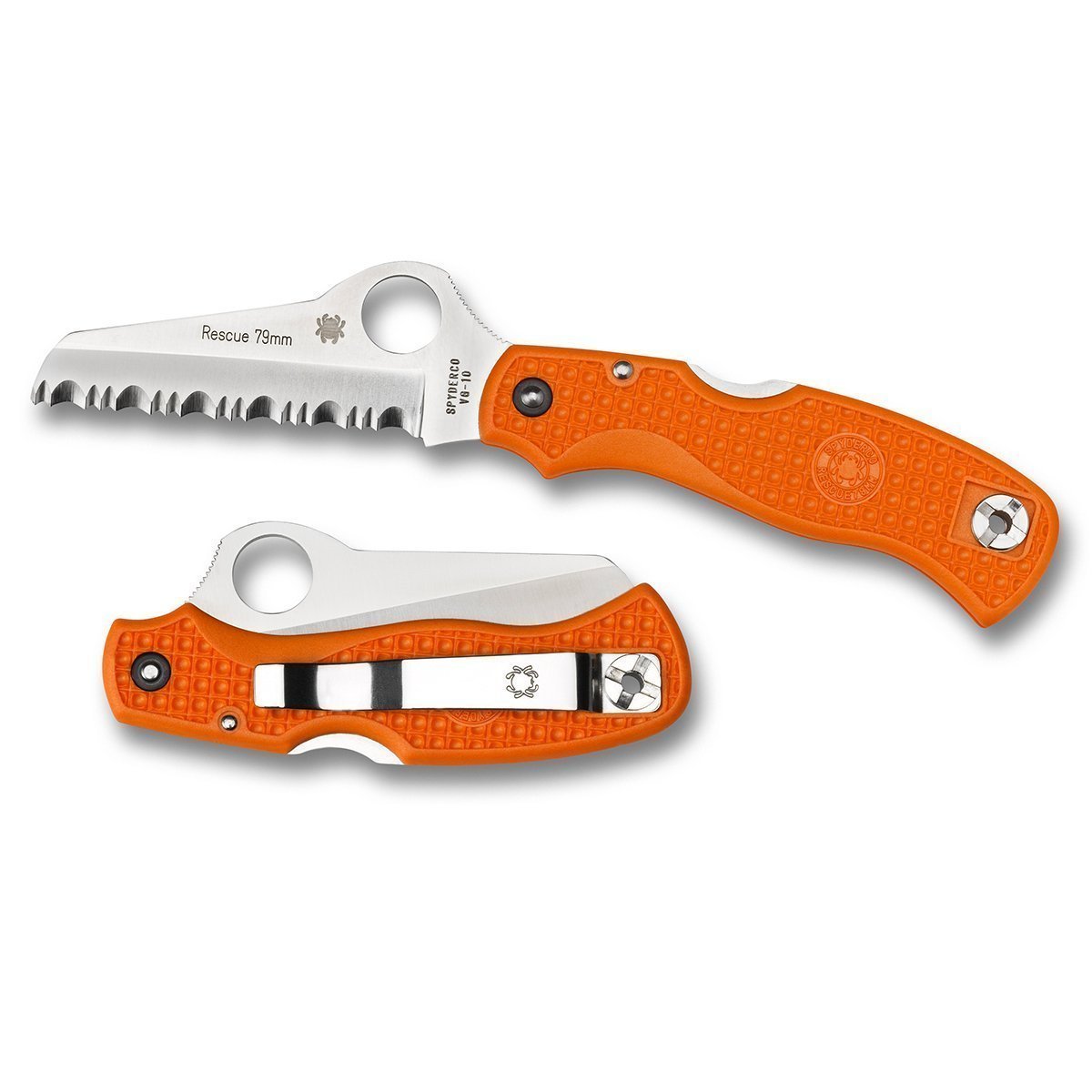 Spyderco Rescue 79mm Lightweight Orange - Serrated Blade Knives Spyderco Tactical Gear Supplier Tactical Distributors Australia