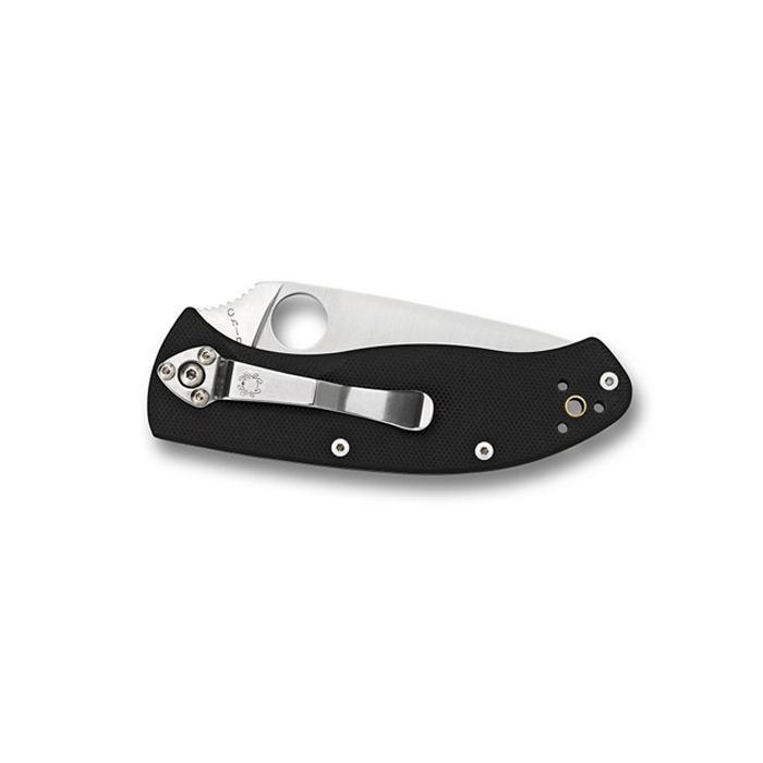 Spyderco Tenacious G-10 Black Handle Satin Plain Edge Knives Spyderco Tactical Gear Supplier Tactical Distributors Australia