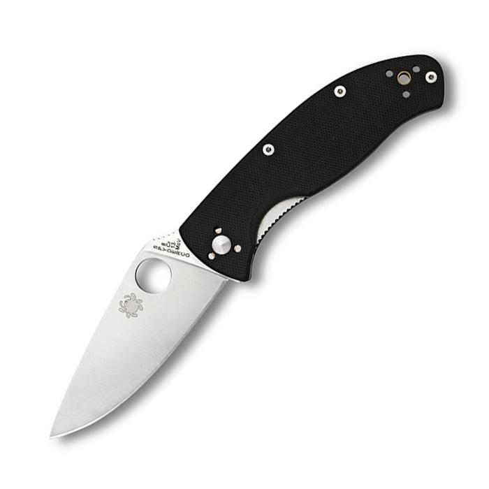 Spyderco Tenacious G-10 Black Handle Satin Plain Edge Knives Spyderco Tactical Gear Supplier Tactical Distributors Australia