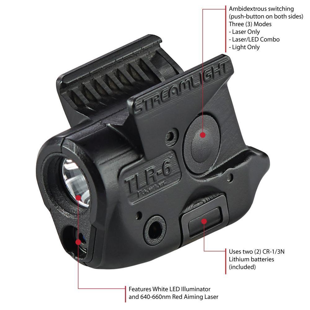 Streamlight TLR-6 for Glock 26/27/33 100-Lumens with Red Laser Tactical Weapon Light Flashlights and Lighting Streamlight Tactical Gear Supplier Tactical Distributors Australia