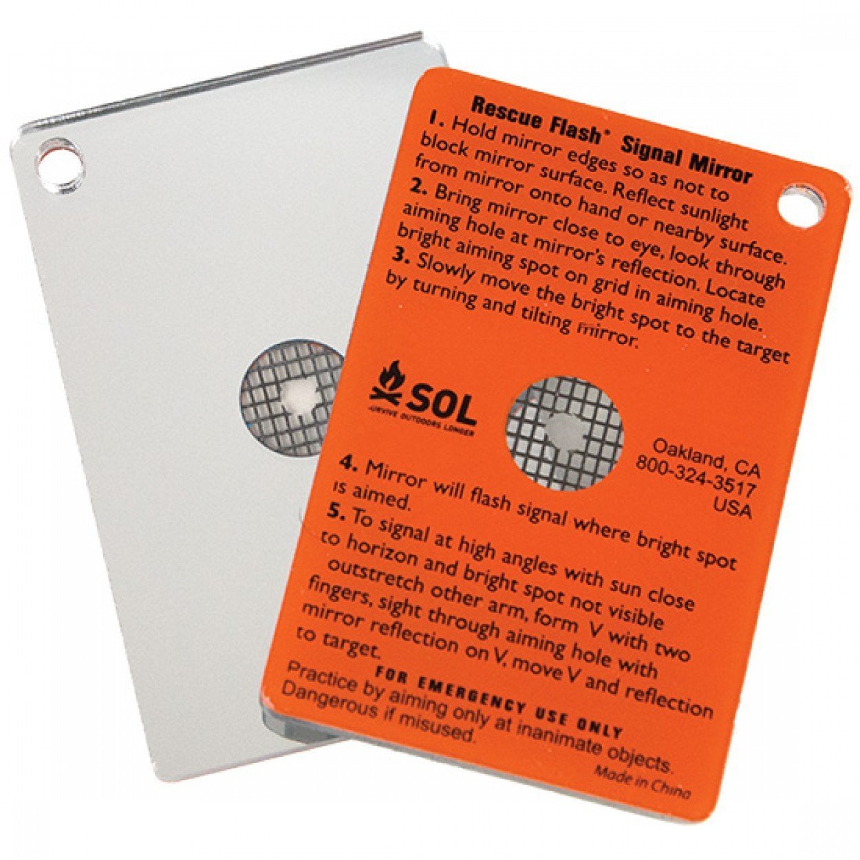 Survive Outdoors Longer SOL Rescue Flash Signal Mirror Outdoor and Survival Survive Outdoors Longer Tactical Gear Supplier Tactical Distributors Australia