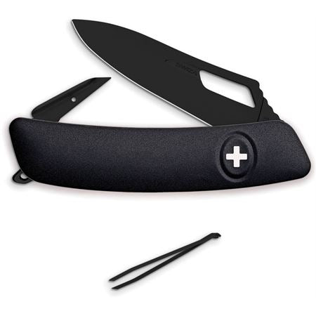 Swiza SH00 Single Hand Pocket Knife All Black Knives Swiza Knives Tactical Gear Supplier Tactical Distributors Australia