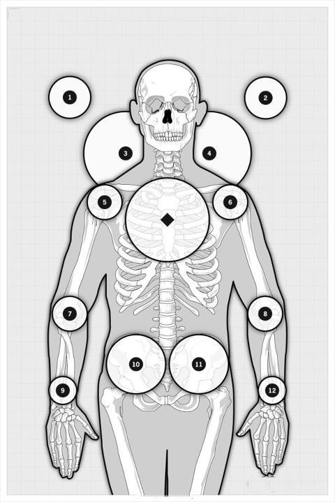 Tactical Targets TT01 Skeleto Zulu Qualification Double Sided Target Tactical Gear Tactical Targets Tactical Gear Supplier Tactical Distributors Australia