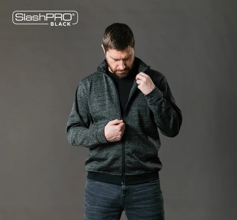 SlashPRO BLACK Slash Resistant Turtleneck Zipped Jacket