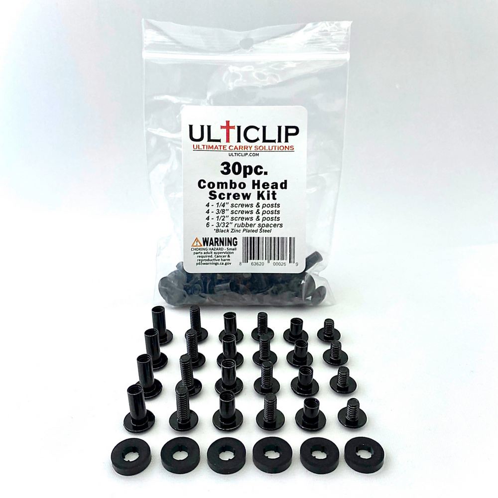 Ulticlip Ultimate Carry Solutions Combo Head Screw Kit 30 Pieces Accessories Ulticlip Ultimate Carry Solutions Tactical Gear Supplier Tactical Distributors Australia