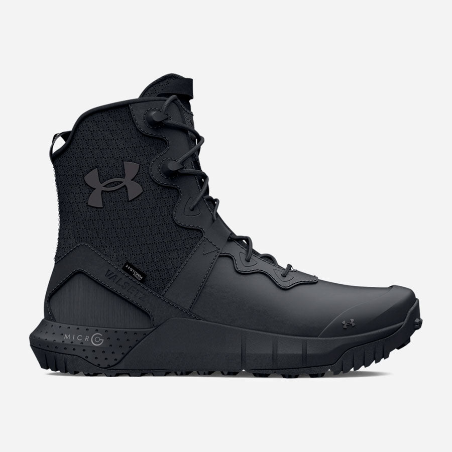 Under Armour Men&#39;s Micro G Valsetz Leather Waterproof Zip Tactical Boots Black Boots Under Armour Tactical Gear Supplier Tactical Distributors Australia