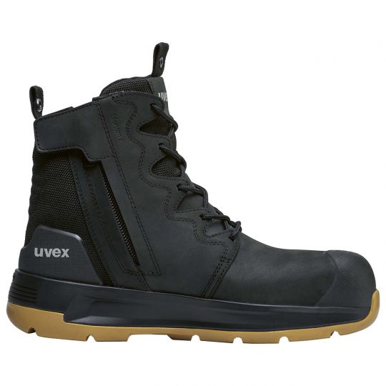 UVEX 3 X-Flow Side-Zip Work Boot Black/Tan Footwear Uvex US 7 Tactical Gear Supplier Tactical Distributors Australia