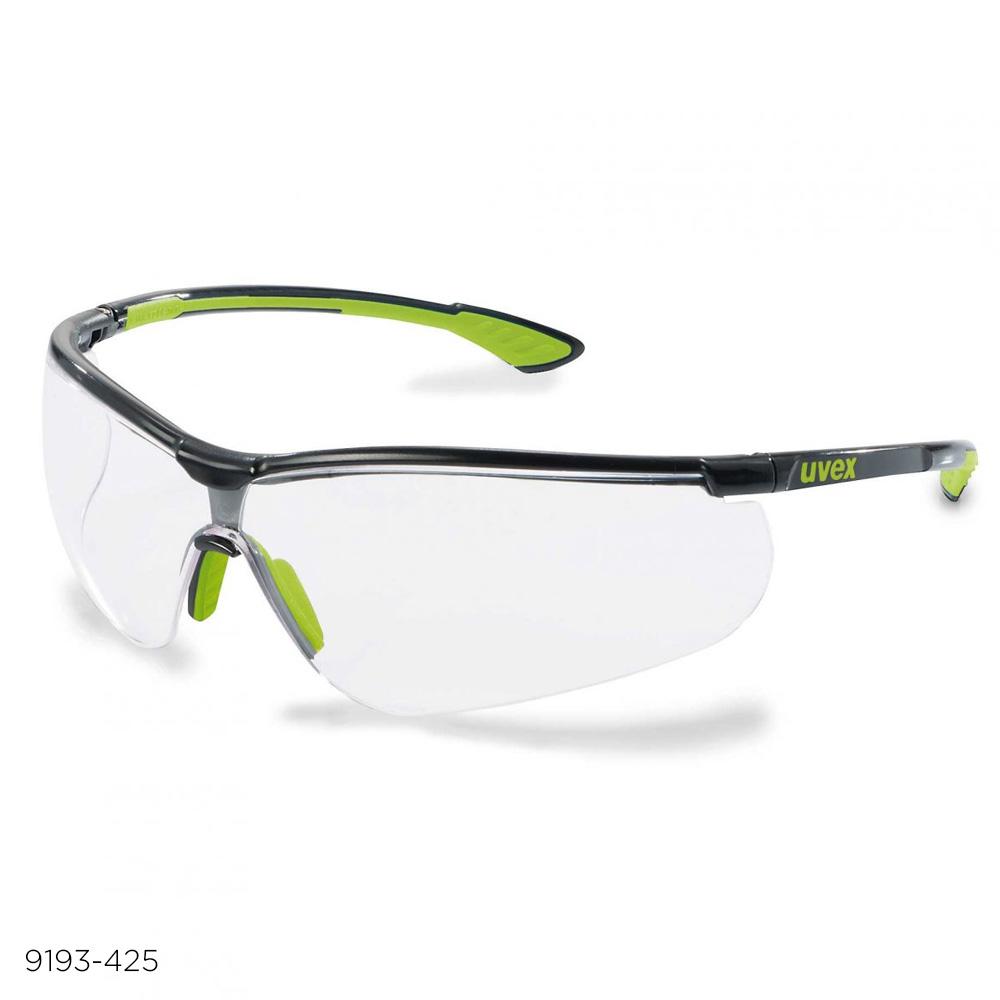 Uvex Sportstyle Safety Glasses 9193 Black and Green Frame with Clear Anti-Fog Lens Eyewear Uvex Tactical Gear Supplier Tactical Distributors Australia