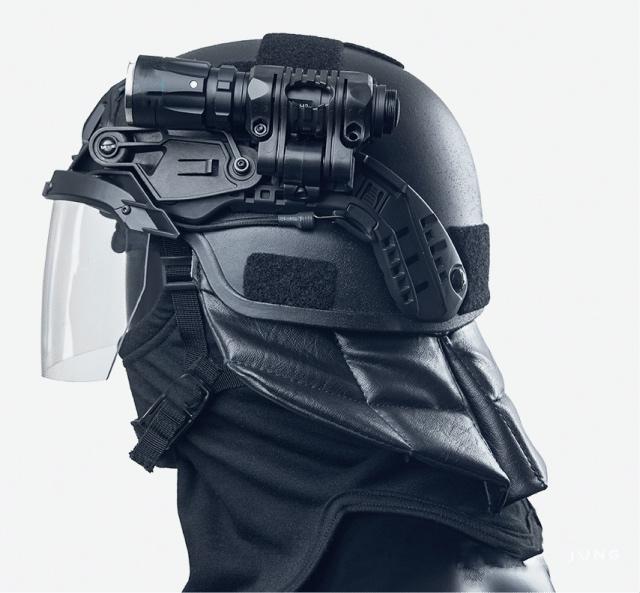 Ventura Tactical Systems Public Order Ballistic NIJ III3A ACH Full Cut Helmet with Non Ballistic Visor and Neck Guard Tactical Gear Ventura Tactical Systems Tactical Gear Supplier Tactical Distributors Australia