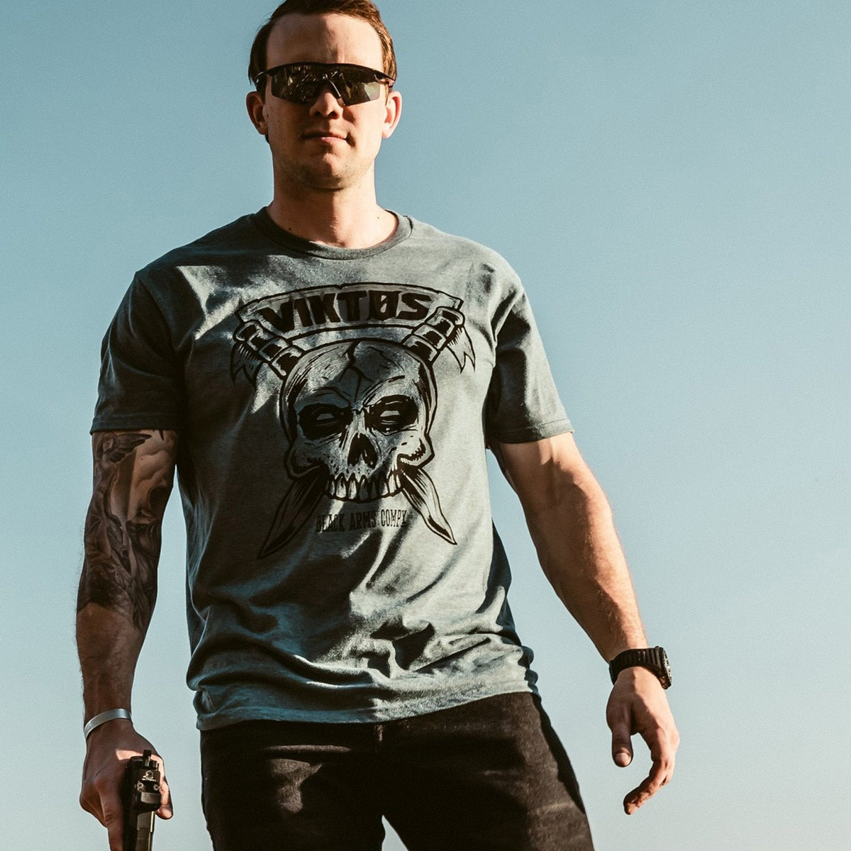 VIKTOS Kbarred Tee Jade Black Heather Tees VIKTOS Tactical Gear Supplier Tactical Distributors Australia