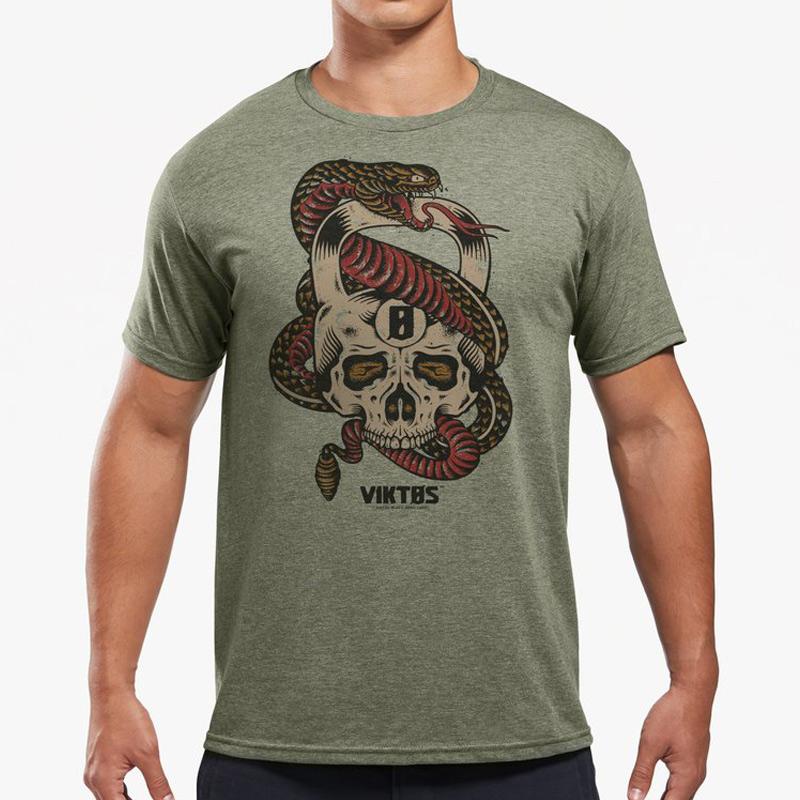 VIKTOS Kettle Skull Tee Sage Heather Tees VIKTOS Small Tactical Gear Supplier Tactical Distributors Australia