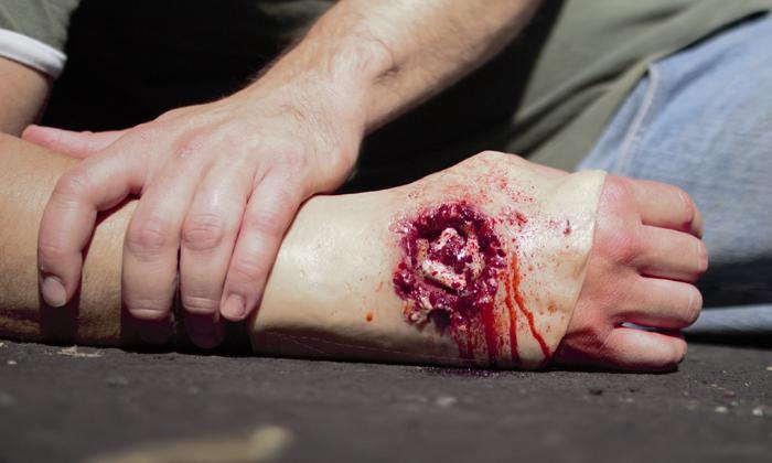 Wearable Wounds GSW Through Hand Right Training Gear Tech Line Trauma Tactical Gear Supplier Tactical Distributors Australia