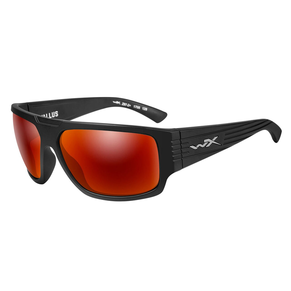 Wiley X Vallus Sunglasses Polarised Crimson Mirror Matte Black Frame Eyewear Wiley X Tactical Gear Supplier Tactical Distributors Australia