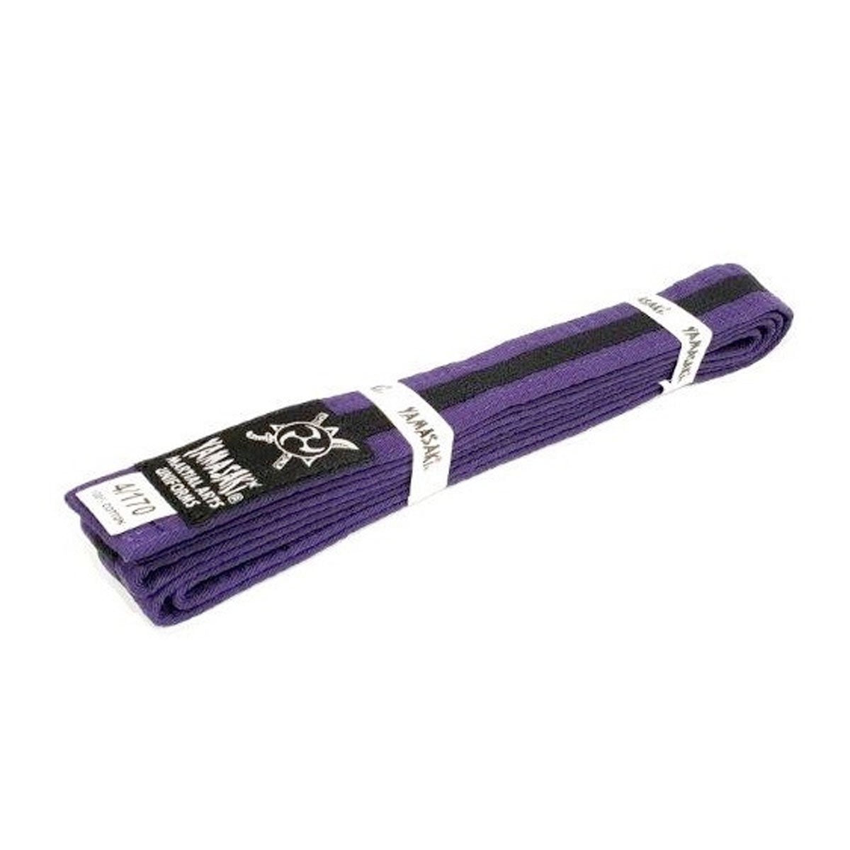 Yamasaki Coloured Martial Arts Belts with Black Stripe Training Gear Morgan Boxing &amp; Fitness Equipment 0 Purple/Black Tactical Gear Supplier Tactical Distributors Australia