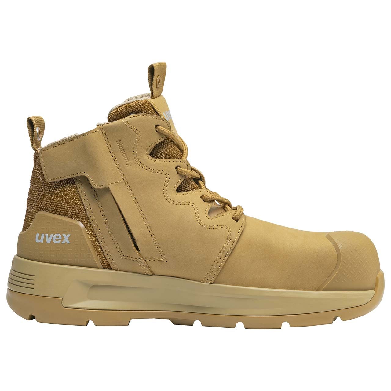 UVEX 2 X-Flow Side-Zip Work Boot Tan-Footwear-Uvex Safety-UVEX-6546839-US 7-ProtectCoAustralia