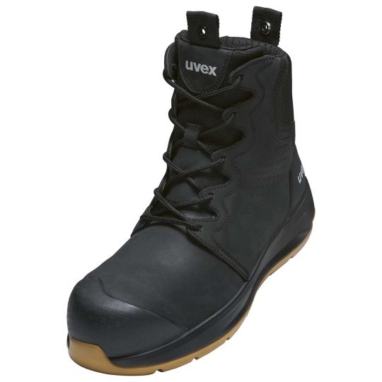 UVEX 3 X-Flow Side-Zip Work Boot Black/Tan-Footwear-Uvex Safety--ProtectCoAustralia